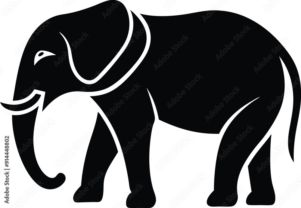 Obraz premium elephant vector illustration , elephant silhouette