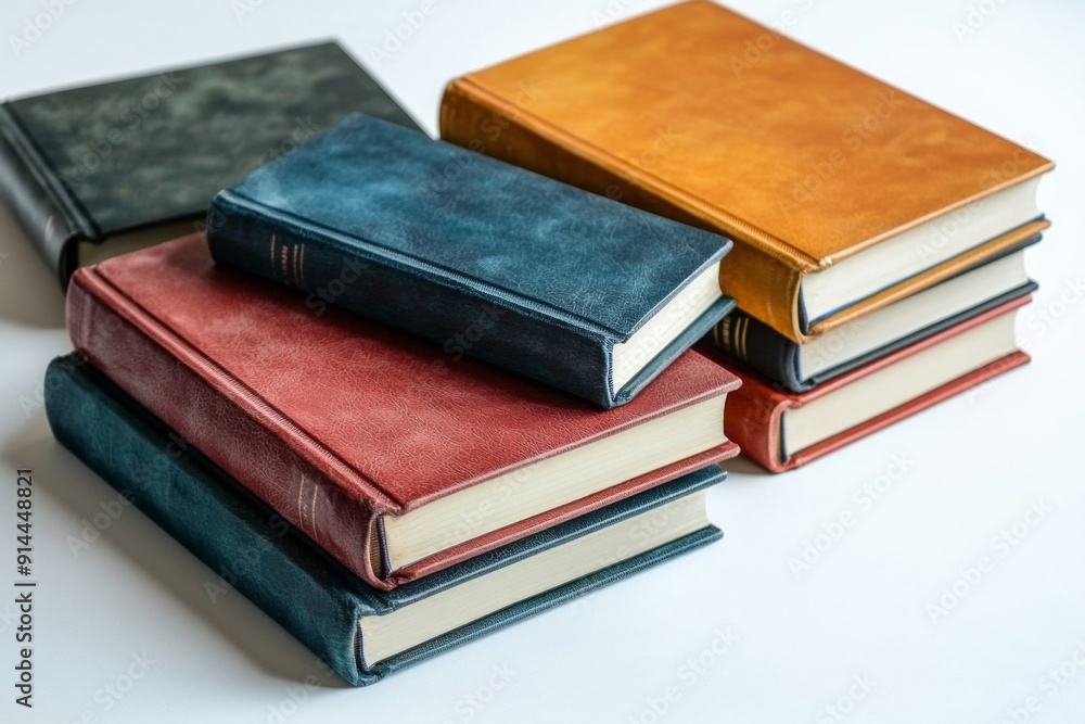 Books Collection on Isolated white background created with generative ai Books Collection on Isolated white background created with generative ai