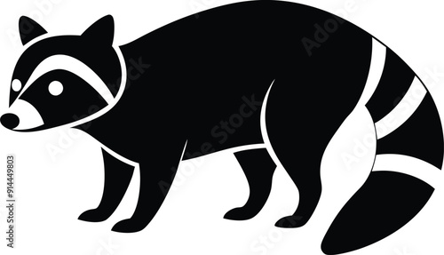 illustration of a raccoon  , raccoon silhouette