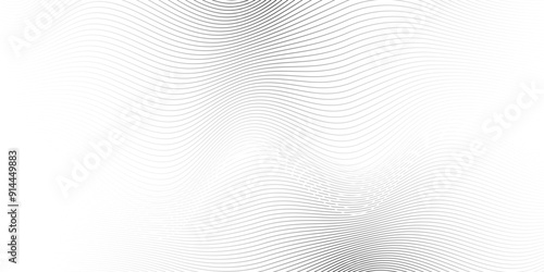 Abstract white blend digital wave lines and technology transparent background. Minimal carve wavy white and gray flowing wave lines and glowing moving lines. Futuristic sound wave lines background.