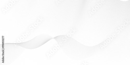 Glowing flow abstract white blend digital wave lines and technology transparent background. Minimal carve wavy white and gray flowing wave lines and glowing moving lines. Futuristic sound wave line.