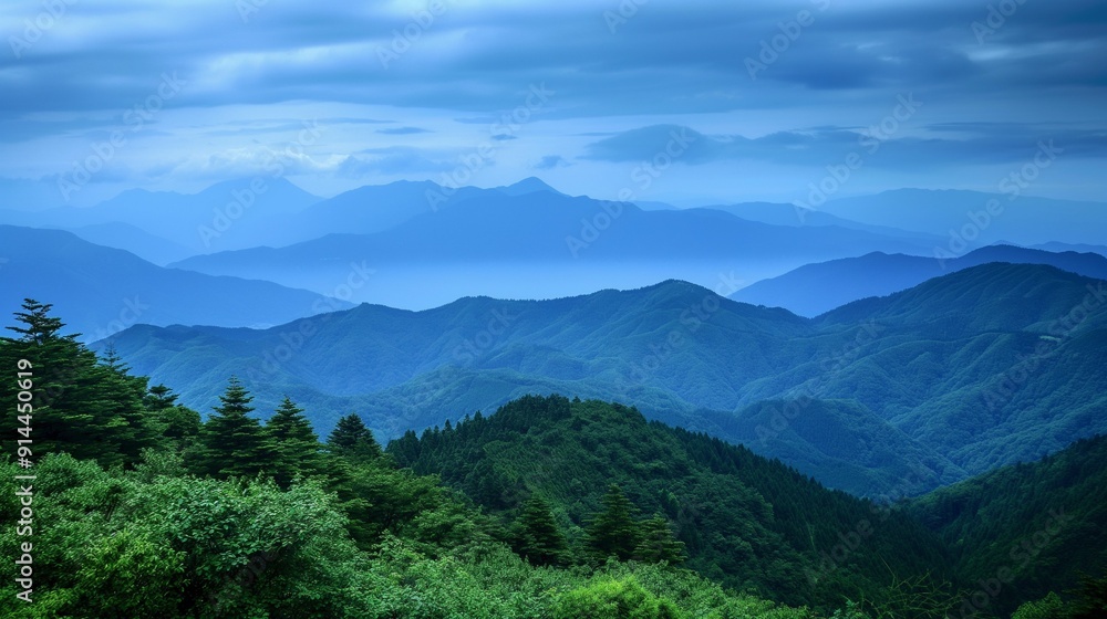 山頂からの山の風景、自然10 山頂からの山の風景、自然10