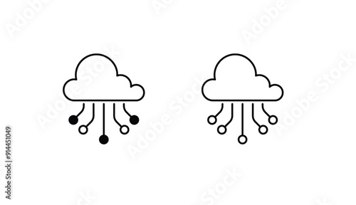 Cloud Networking icon design with white background stock illustration