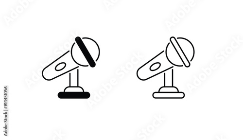 Singing Mic icon design with white background stock illustration