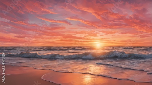 Pink Sky at the Ocean's Edge