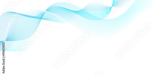 Abstract blue blend digital wave lines and technology transparent background. Minimal carve wavy white and blue flowing wave lines and glowing moving lines. Futuristic sound wave lines background.