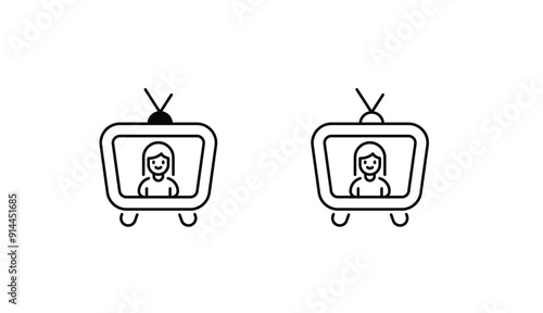 Tv Transmission icon design with white background stock illustration