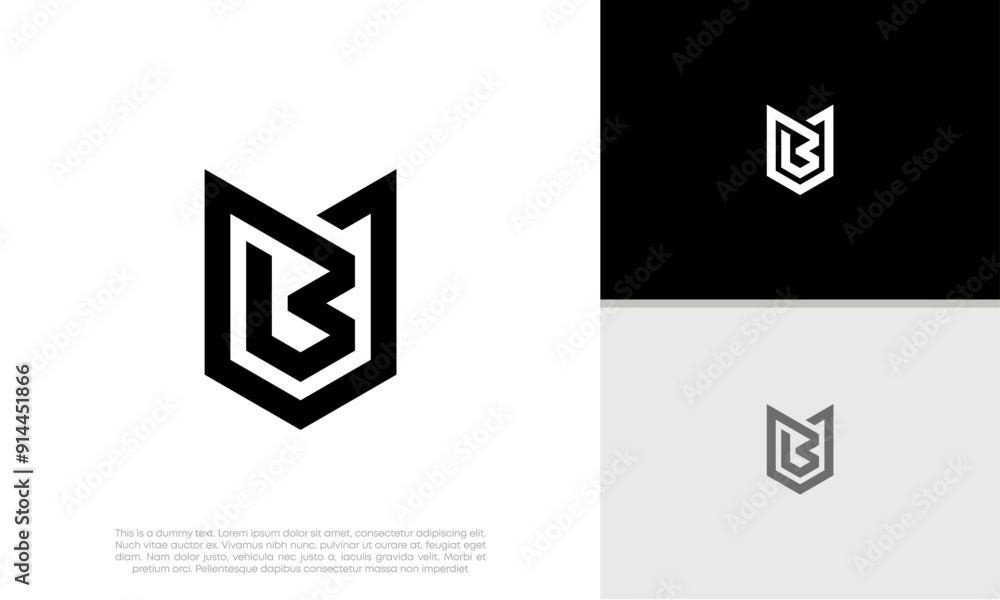 Initials B logo design. Initial Letter Logo. Innovative high tech logo template. Initials B logo design. Initial Letter Logo. Innovative high tech logo template.