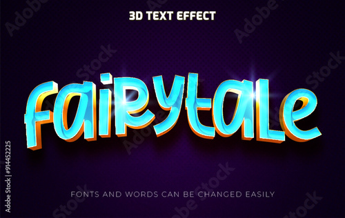 Fairy tale 3d editable text effect style