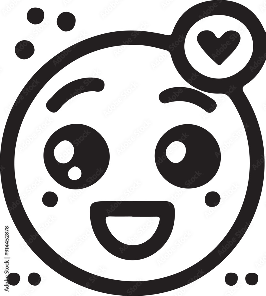 black and white illustration smile emoji black and white illustration smile emoji