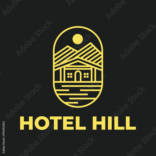 hotel hill minimalist logo design