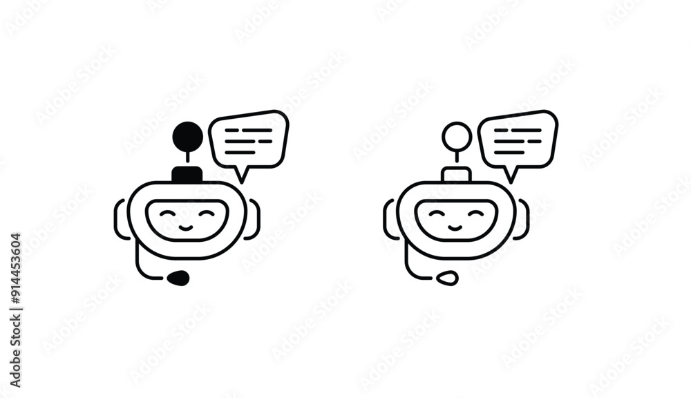 Chatbot icon design with white background stock illustration Chatbot icon design with white background stock illustration