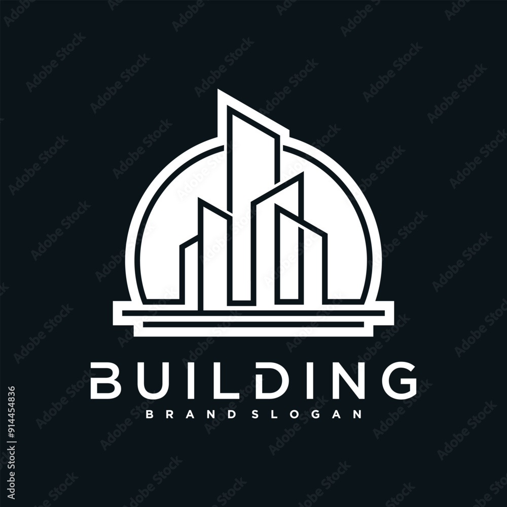 Naklejka premium Creative building logo design construction. Premium Vector