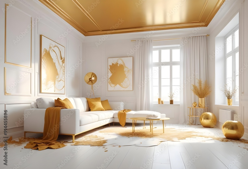 White and gold theme interior modern minimalism photo realism neww Style 3d Paints Doodle Illustration Deep View High Results 4k HD White and gold theme interior modern minimalism photo realism neww Style 3d Paints Doodle Illustration Deep View High Results 4k HD