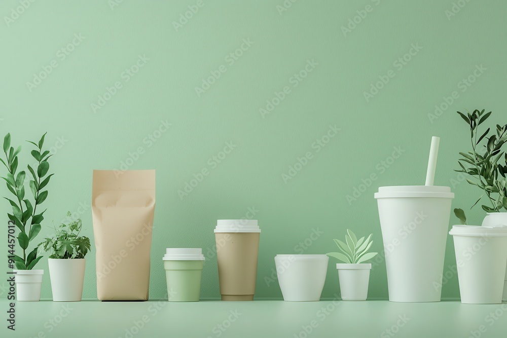 Eco-Friendly Innovations for Earth Day - Biodegradable Packaging 3D Model with Text Space Eco-Friendly Innovations for Earth Day - Biodegradable Packaging 3D Model with Text Space