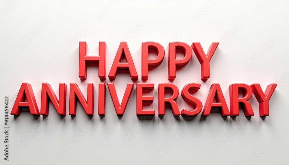 Happy Anniversary 3D text typography design. Wedding, graduation, birthday celebration concept event invitation card template illustration. Happy Anniversary 3D text typography design. Wedding, graduation, birthday celebration concept event invitation card template illustration.