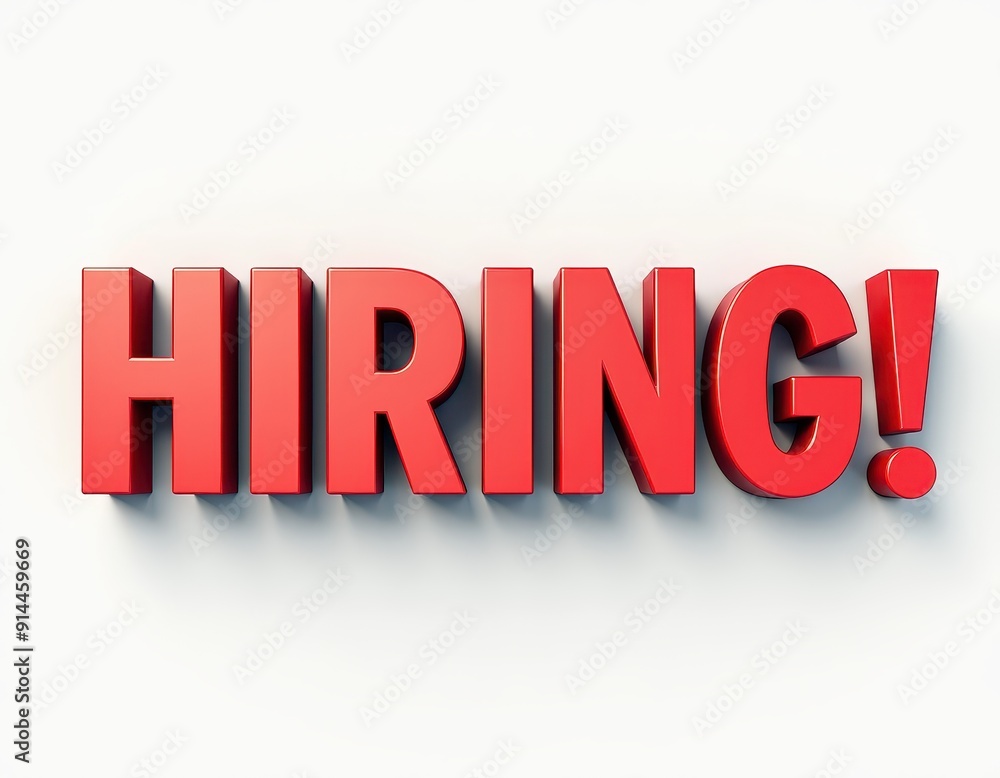 HIRING 3D text typography banner design. Job opportunity, work, employee recruitment concept background illustration. HIRING 3D text typography banner design. Job opportunity, work, employee recruitment concept background illustration.