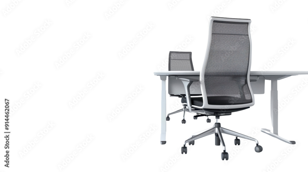 Office desk and chair on transparent background Office desk and chair on transparent background