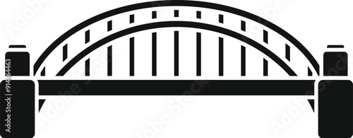 Sydney harbour bridge icon in black simple style isolated on white background