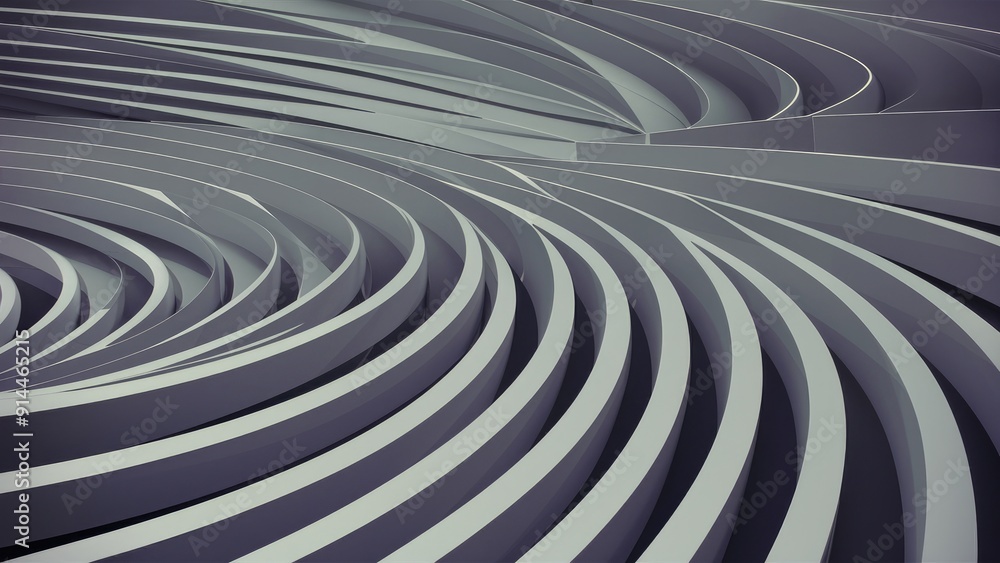 Curved Gray Lines on Abstract White Background Curved Gray Lines on Abstract White Background