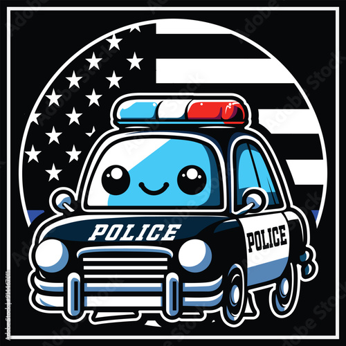 Funny Usa Flag Police Ven Vector T- Shirt Design