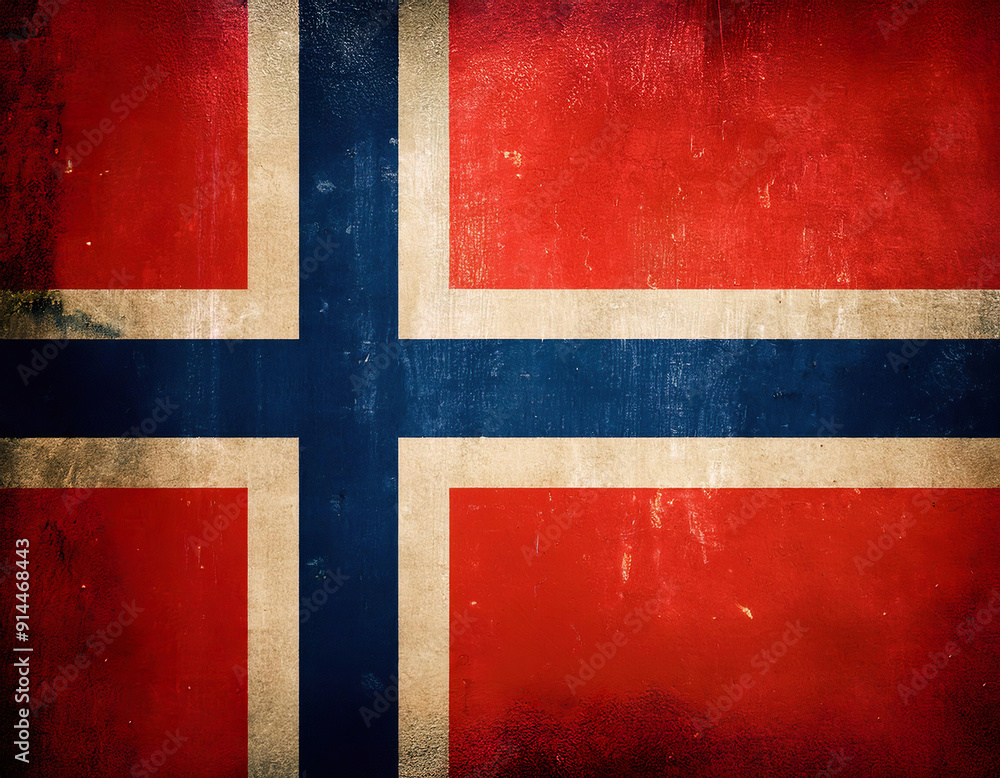 Distressed Looking Grunge Norwegian Flag Distressed Looking Grunge Norwegian Flag