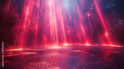  Dynamic Display of Bright and Vibrant Light Beams Radiating in Multiple Directions with Varied Sizes for an Energetic and Luminous Visual Effect
