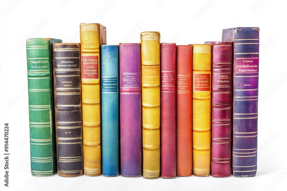 Books Collection on Isolated white background created with generative ai Books Collection on Isolated white background created with generative ai