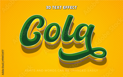 Cola drink green 3d editable text effect style