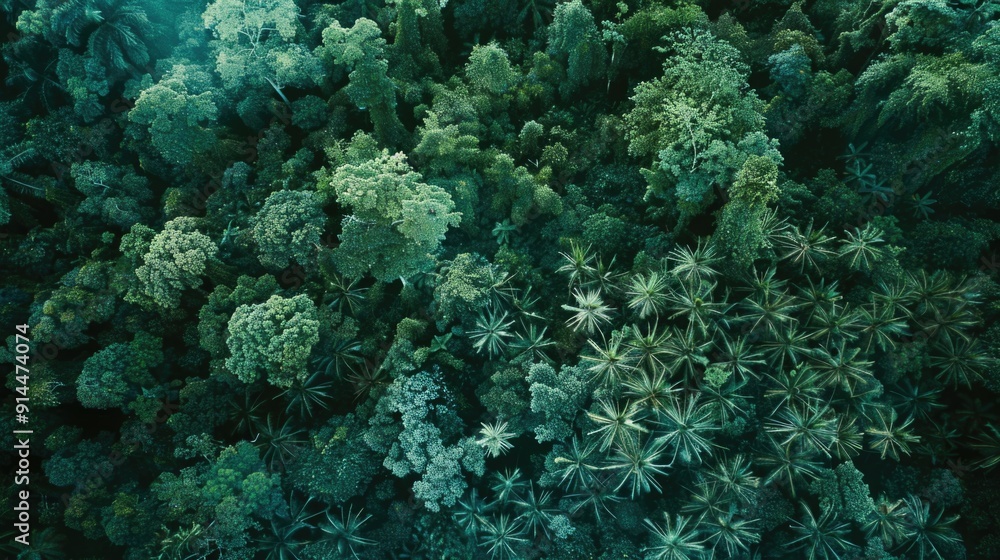 Top-Down View of Lush Tropical Forest Top-Down View of Lush Tropical Forest