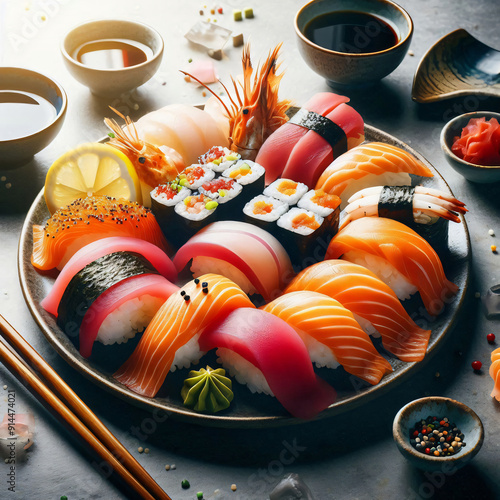 A Culinary Journey of Flavors on a Traditional Japanese Tray