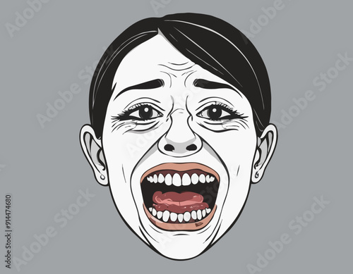 Anorexia senior woman with decayed teeth