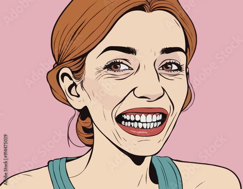 Anorexia senior woman with decayed teeth