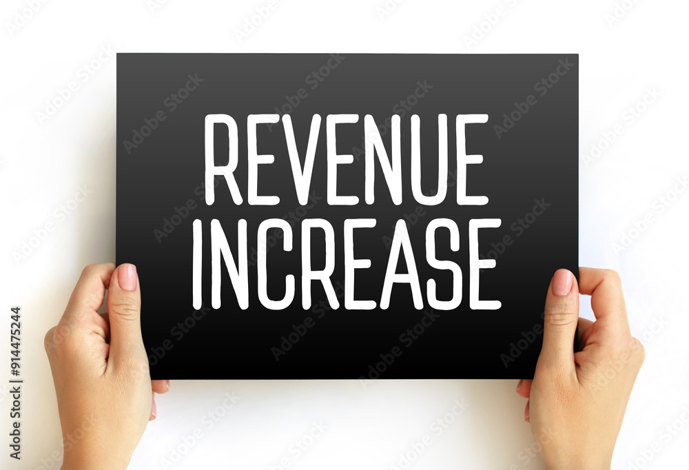 Revenue increase text quote on card, business concept background Revenue increase text quote on card, business concept background