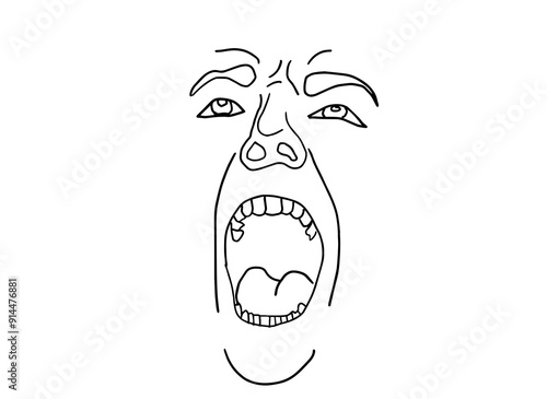 illustration of a cartoon character screaming, despair