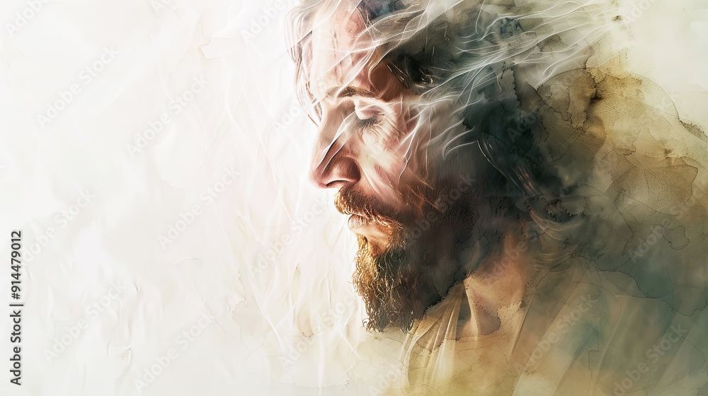 Obraz premium Jesus Christ portrait faith Christianity god spiritual religion christian holy bible