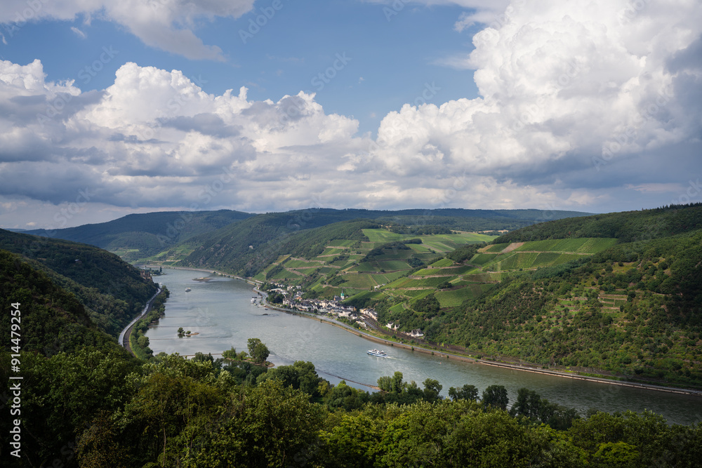 Blick vom Binger Wald auf Assmannshausen, August 2024