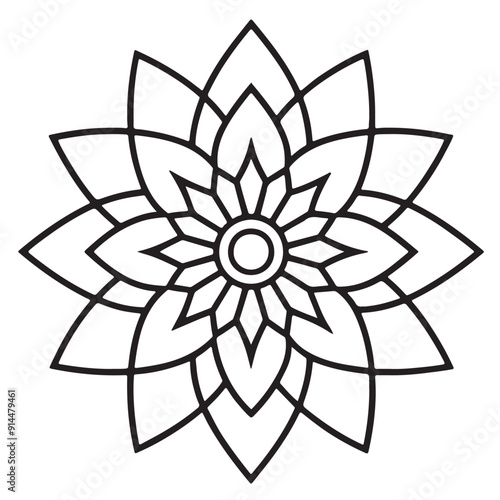 Blossom Mandala Shape. Circular pattern in form of mandala, tattoo, decoration. Decorative ornament in ethnic oriental style.