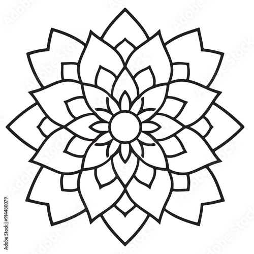 Blossom Mandala Shape. Circular pattern in form of mandala, tattoo, decoration. Decorative ornament in ethnic oriental style.
