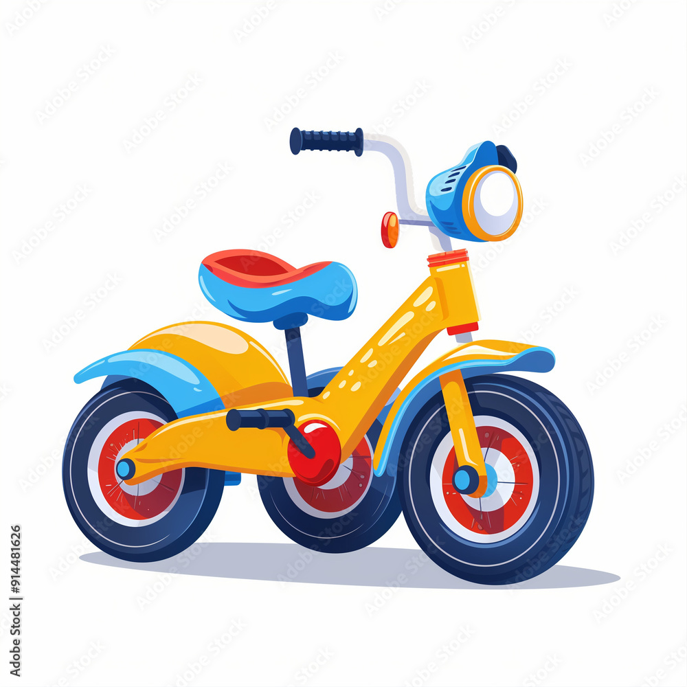 Stylized Tricycle Logo for Kids: Flat Design Symbol for Billboards, Posters, and Advertising Stylized Tricycle Logo for Kids: Flat Design Symbol for Billboards, Posters, and Advertising