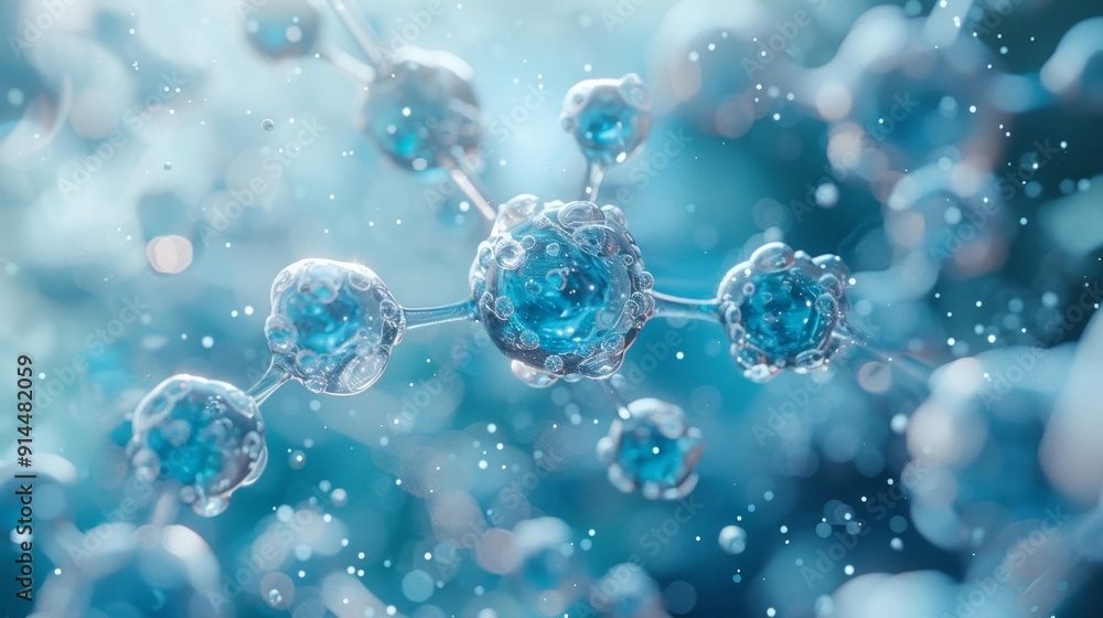 Abstract water molecule structure - generative ai Abstract water molecule structure - generative ai