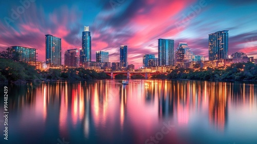 Austin Skyline Reflection