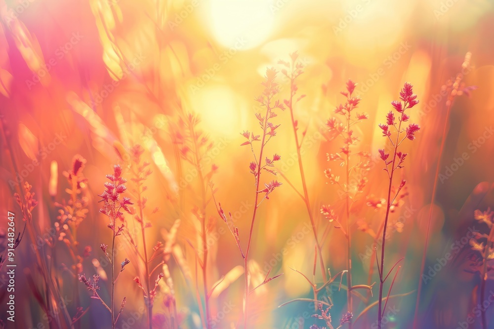 Sunlit Wildflowers in a Meadow Sunlit Wildflowers in a Meadow