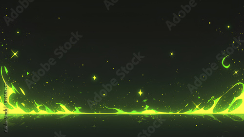 green flames effect illustration background