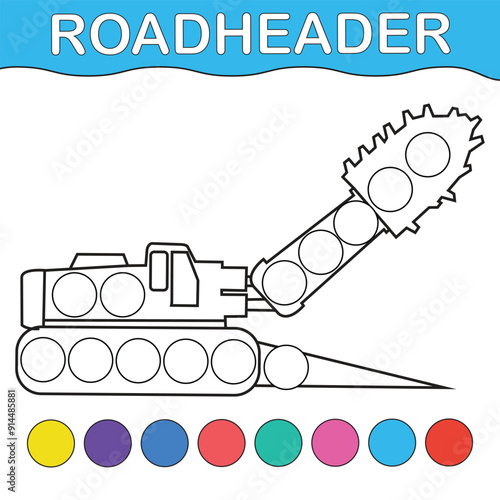 
Roadheader Vehicles Dot markers activity page for kids