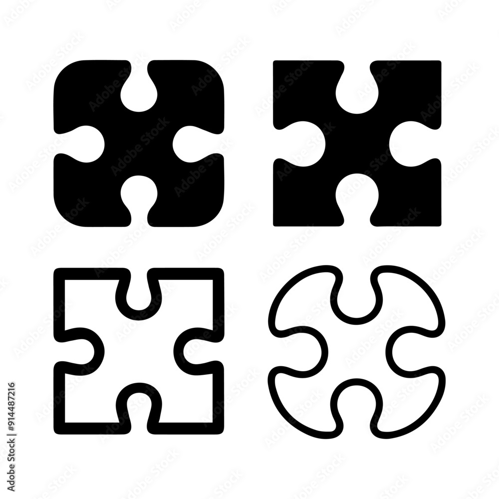 Collection of a puzzle with white background Collection of a puzzle with white background