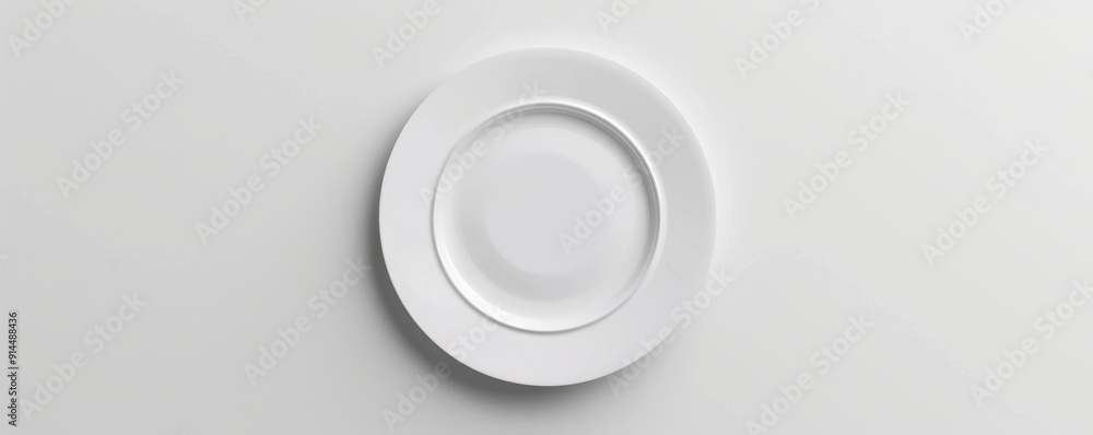 Isolated white plate on white background, 4K hyperrealistic photo Isolated white plate on white background, 4K hyperrealistic photo