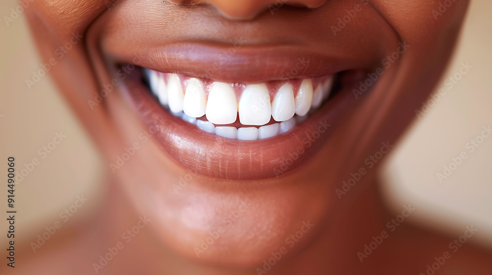 Close-Up of a Bright, Joyful Smile with White Teeth Close-Up of a Bright, Joyful Smile with White Teeth