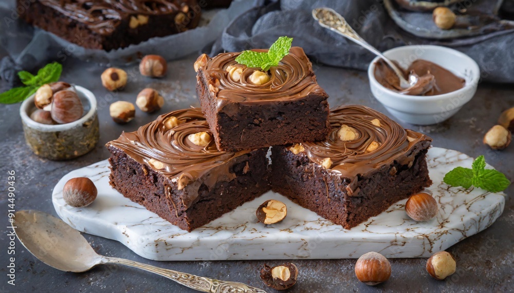 Chocolate Hazelnut Brownies with Nutella Swirl Chocolate Hazelnut Brownies with Nutella Swirl