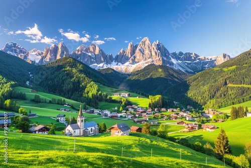 Picturesque Village Nestled in the Italian Alps